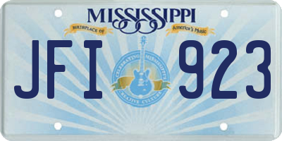 MS license plate JFI923