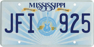 MS license plate JFI925