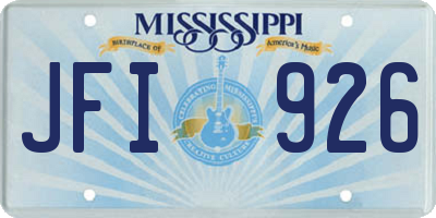 MS license plate JFI926