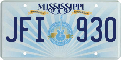 MS license plate JFI930