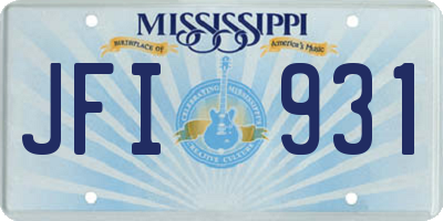 MS license plate JFI931