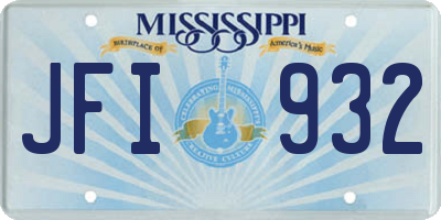 MS license plate JFI932
