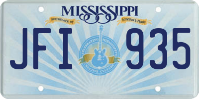 MS license plate JFI935