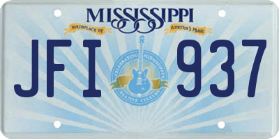 MS license plate JFI937