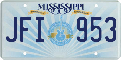 MS license plate JFI953