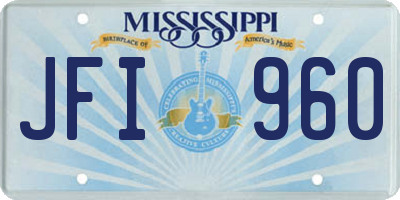 MS license plate JFI960