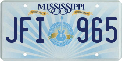 MS license plate JFI965