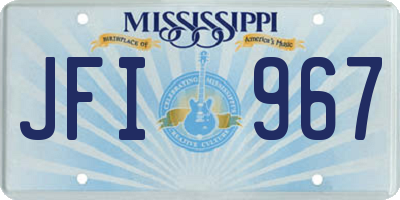 MS license plate JFI967