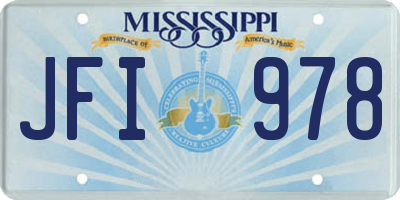 MS license plate JFI978
