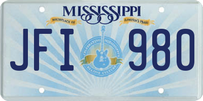 MS license plate JFI980