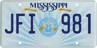 MS license plate JFI981