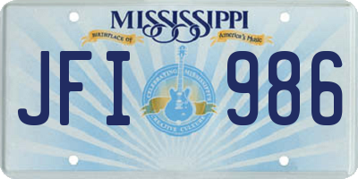 MS license plate JFI986