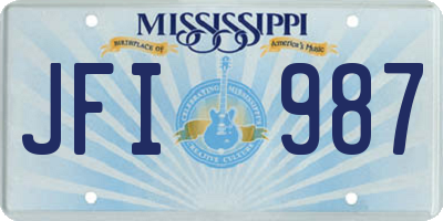 MS license plate JFI987