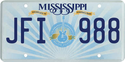 MS license plate JFI988