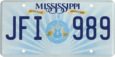 MS license plate JFI989
