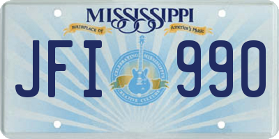 MS license plate JFI990