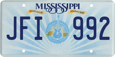 MS license plate JFI992