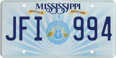 MS license plate JFI994