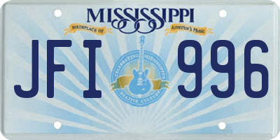 MS license plate JFI996