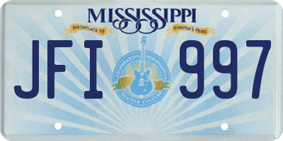MS license plate JFI997