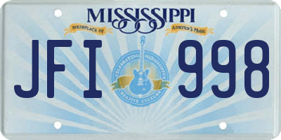 MS license plate JFI998