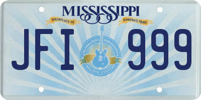 MS license plate JFI999