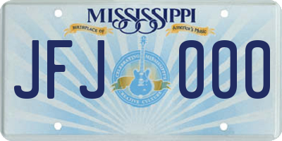 MS license plate JFJ000