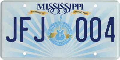 MS license plate JFJ004