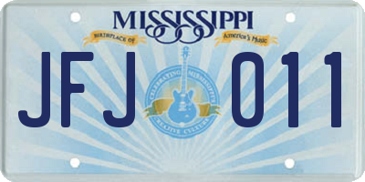 MS license plate JFJ011