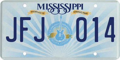 MS license plate JFJ014
