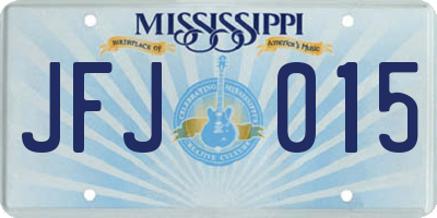 MS license plate JFJ015