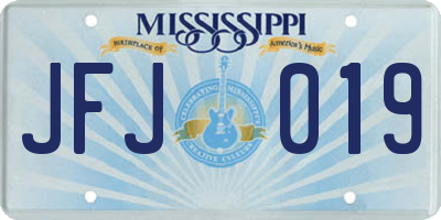 MS license plate JFJ019
