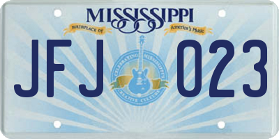 MS license plate JFJ023