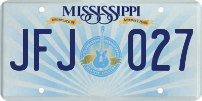MS license plate JFJ027