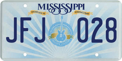 MS license plate JFJ028