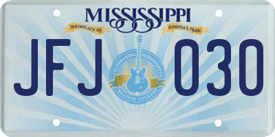 MS license plate JFJ030