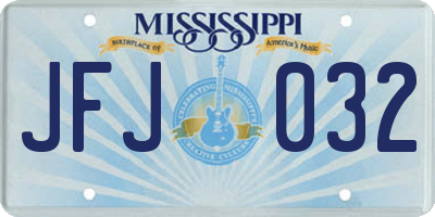 MS license plate JFJ032