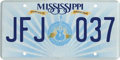 MS license plate JFJ037