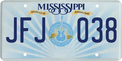 MS license plate JFJ038
