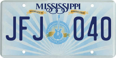 MS license plate JFJ040