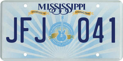 MS license plate JFJ041