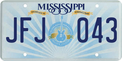 MS license plate JFJ043