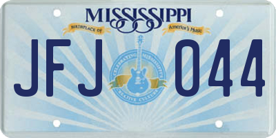 MS license plate JFJ044