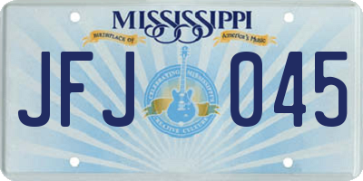 MS license plate JFJ045