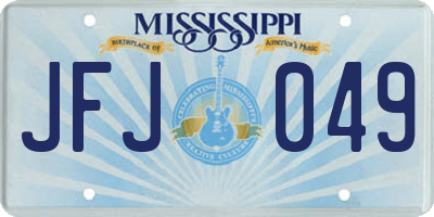 MS license plate JFJ049