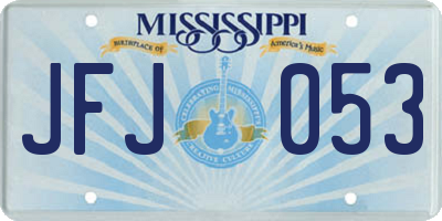 MS license plate JFJ053
