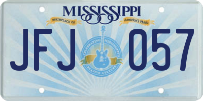 MS license plate JFJ057