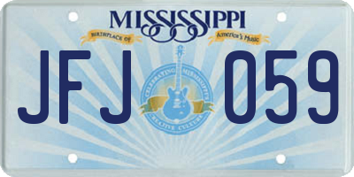 MS license plate JFJ059