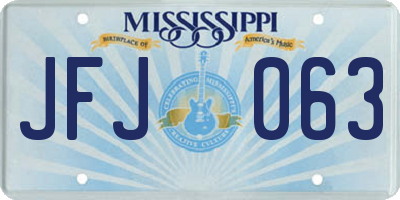 MS license plate JFJ063