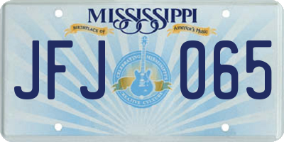 MS license plate JFJ065